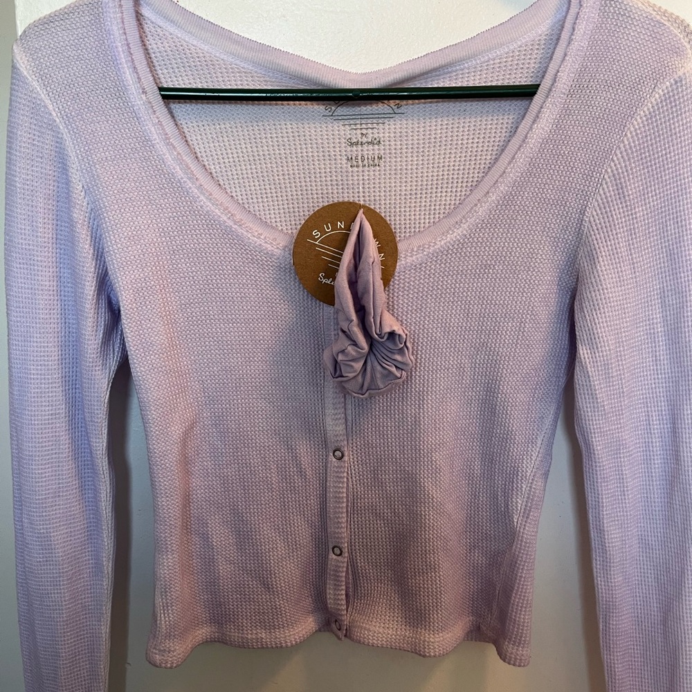 Sundown Purple Long Sleeve Crop Top